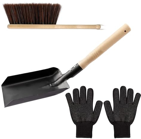 Fireplace Cleaning Kit - Anti-Rust And Heavy Duty Cleaning Supplies,Ash Shovel Tool Set,For Wood Burning Stove Charcoal Home Indoor Fire Pit Home Garden