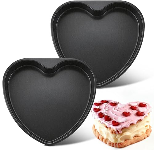 Joyfair 2 Stück Antihaft Backform Herz Set - 25,6 x 24 x 5 cm | Hochwertige, Hitzebeständig, Ungiftig & Gesund, Gleichmäßiges Backen, Lebensmitteltauglich, Leicht zu Reinigen