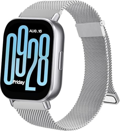 Mugust Armband für Xiaomi Redmi Watch 5 Active/Redmi Watch 5 Lite Armbänder, Metall Magnet Ersatzarmband für Herren Damen