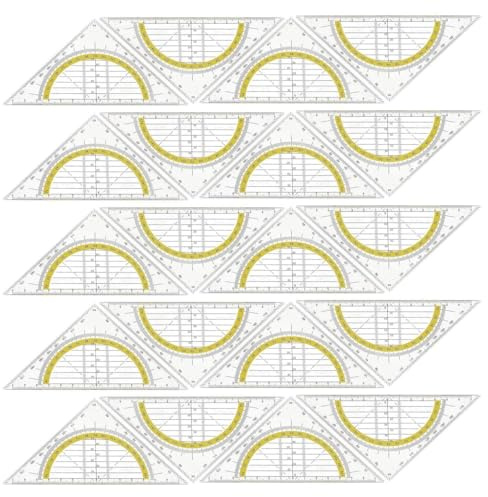 20 Pieces Of Transparent Geometric Triangles, High-Precision Scale, Multi-Function Triangle Drawing Ruler, Suitable For Construction Engineering Measurement, Mathematics Teaching.