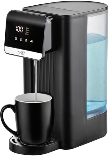 ADLER EUROPE Heißwasserspender durchlauferhitzer, AD 1357, 2600w leistung, 2.5l kapazität, lcd-touchpanel 8 temperaturen, verchromter kunststoff, schwarz