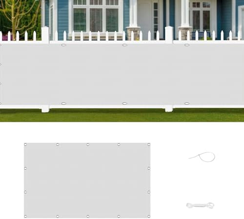 XUEHMIN Brise Vue 120 x 120 cm Protection UV, Coupe-Vent et Imperméable Pare-Exterieur Cache Occultant avec Œillets, Attaches de Câble pour Exterieur, Blanc