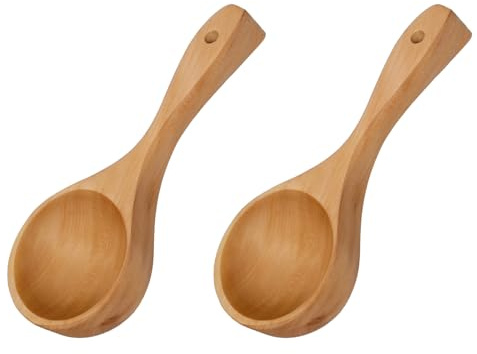 Sixfolo 2 Pezzi Mestolo di Legno per Minestre 21x 8.5x 4cm
