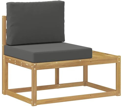 vidaXL Outdoor End Sofa Weiß 91 x 63 x 73 cm Massivholz Akazie, Moderne, wetterfeste Gartenmöbel, vielseitige Entspannung, Akazienholz, gemütliches Draußenleben