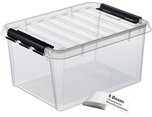 ORTHEX Smart Store Classic 31 / 6 Aufbewahrungsboxen mit Clip-Verschluss im SET, inkl. Beschriftungsetiketten