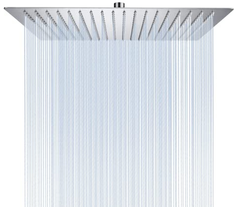 derpras quadratisch Regen Dusche Kopf, 304 Edelstahl, Ultra dünn Leistungsstark Hohe Druck, Top Spray Badezimmer Rainfall Duschkopf, square,324 jets