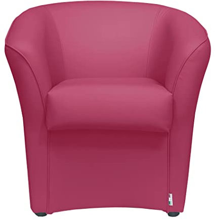 Totò Piccinni Poltrona POZZETTO Imbottita Artigianale in Ecopelle Design Made in Italy (Fucsia)