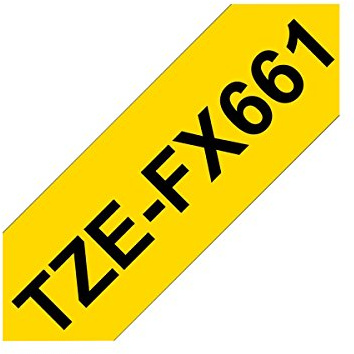 Brother Schriftband TZe-FX661 (lam., Flex.) Schwarz auf Gelb 36mm x 8m