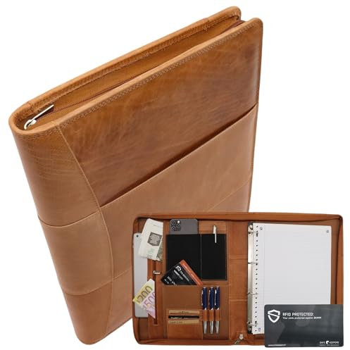 Safekeepers Conferencier A4 - Cuir - Sacoche Porte Document - Serviette zippée