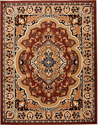 Carpeto Teppich Wohnzimmer 160x220cm Braun Orientalisch Traditionell Weich | Teppich für Schlafzimmer Büro Esszimmer Pflegeleicht Tierfreundlich Allergikerfreundlich Fußbodenheizungsgeeignet Kurzflor