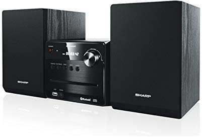 Sharp XL-B510(BK) - Microcadena Bluetooth, Radio FM, reproductor de audio USB, CD / CD-R / CD-RW, MP3, 3,5 mm Aux in, 40 vatios de potencia, altavoces de madera para mejor resonancia, color negro