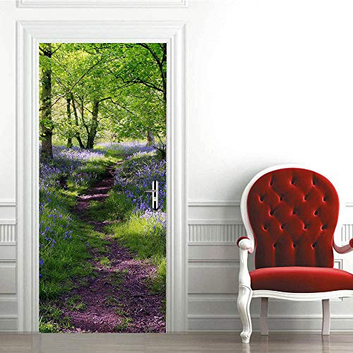 3D Door Mural Outdoor Scenery Door Stickers Interior Wall Murals Art Wallpaper Self-Adhesive Removable Door Decals Vinyl ,Bedroom Living Room House Decoration 77 x 200 cm