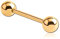 Inoki - Barbell plaqué Or 18 carats avec boules - Jonc/Tige 1.6 mm, Long. int. 16 mm, Boule 5 mm