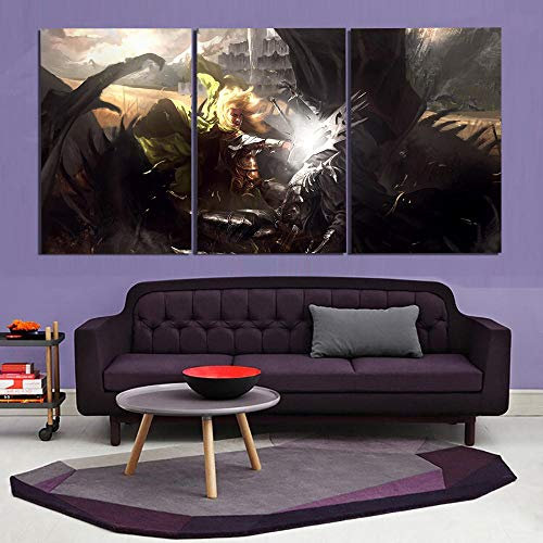 DDSDA Bilder 3 teiliges Leinwandbild Gesamtformat: 90x50 cm Vlies Leinwandbild Film Herr der Ringe Figuren 3 Teilig Kunstdruck modern Wandbilder Bilder Kunstdruck auf Wandbild mit Rahmen