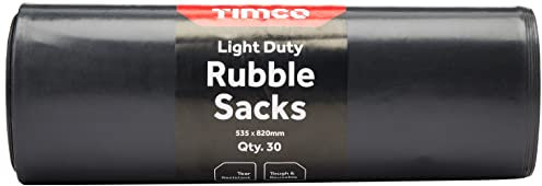 TIMCO Rubble Sacks/Rubble Bags - Super Strong and Recycled - An excellent solution for garden/rubbish clearance - Convenient and compact roll of 30 sacks - Robust bin liners.