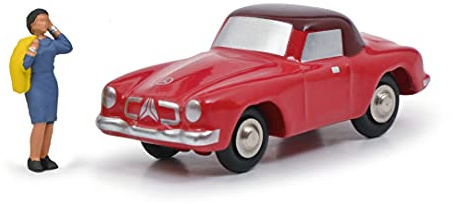 Schuco Piccolo Mercedes Benz 190 SL Rosemarie N., Modellauto, mit Figur, Limited Edition 500, rot