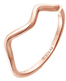 Elli Ring Damen Wellen Minimal Geo Trend in 925 Sterling Silber