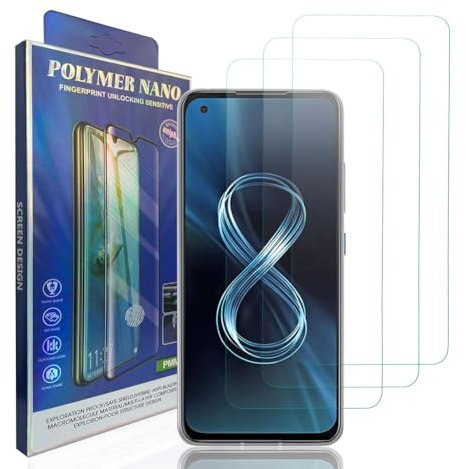 klyeu Protector de Pantalla para ASUS ZENFONE 8, 9H Dureza Cristal Templado móviles película blindada HD película protectora 3 Piezas