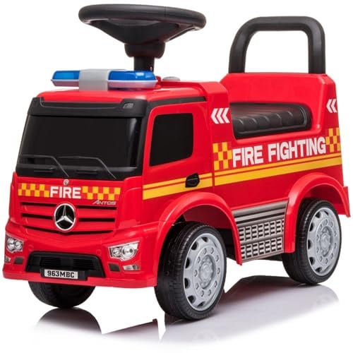 PL Ociotrends Mercedes-Benz Feuerwehrauto | mit Lenkrad, Sirene und Stauraum - für Kinder ab 12 Monaten
