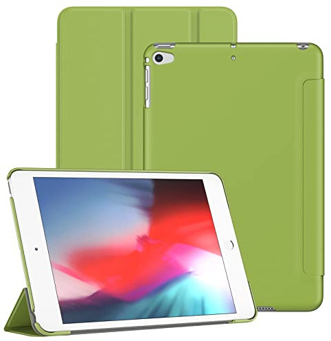 JETech Hülle für iPad mini 5/4 (2019/2015 Modell 5./4. Generation), Schützende Harte Rückenschale Weiche Berührung Tablet Ständerabdeckung, Auto Wachen/Schlafen (Grün)