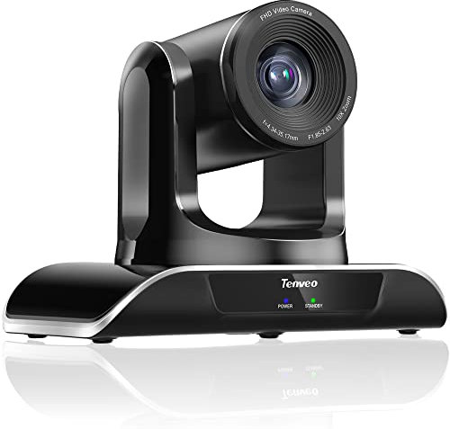 Tenveo 1080p FHD 60FPS Cámara de Conferencia con Zoom óptico 10X Lente de ángulo de visión Amplio USB HDMI RJ45 Cámara de Video para Sala Mediana y Grande Conferencia remota VHD10H-U
