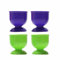 SUL Plastic Egg Cups Set; Soft Boiled Egg Cup Holders for Breakfast, Serving Egg Cups, Egg Cups Stand for Kitchen – Set of 4 (Purple-Green)