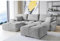 ML Furniture Ltd Set Velvet Ecksofa in L-Form 289 x 189 cm + Polsterhocker, Sofa mit Schlaffunktion, Fußhocker, Schlafsofa mit Bettkasten, Sitzpouf Farbe: Hellgrau