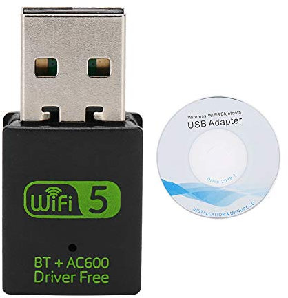 KIMISS 600 MB WLAN, Bluetooth, Netzwerkkarte, Kabelloser Empfänger, RTL8821CU, 4.2 Dongle, Kostenloser Treiber, 2-in-1-LAN-Antennenadapter, RTL8821CU