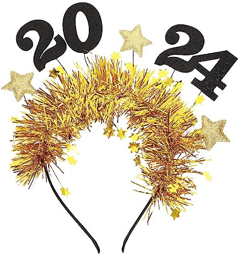FOMIYES 2024 Neujahr Abschluss Haarreif Pailletten Stern Stirnband Party Kopfschmuck Silvester Kopfbedeckung Graduierung Geschenk Dekoration Graduation Abschlussfeier Deko Kostüm