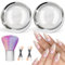 BISHENGYF Perle Chrom Nagelpuder Glitzerpuder Weiße, 2PCS Chrom Nagelpulver mit Puderpinsel Nägel, Pearl Effect Chrom Nail Powder für Chrome Nails und Glazed Donut Nails