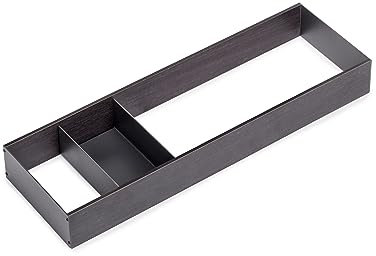 Emuca - Organisateur pour tiroir, 150x470 mm, Gris Anthracite, Acier et Bois