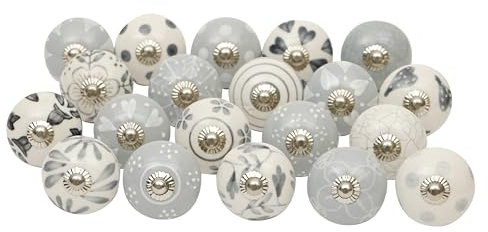 Shyamvun Cabinet Knobs Assorted Door Knob Multicolor Ceramic Pull Handle for Kitchen Cupboard Wardrobe Decorative Furniture Knob for Bedroom - Pack of 12