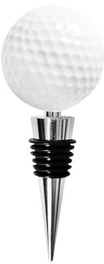 Sharplace Golf Ball Wine Bottle Stopper Reusable Gifts Portable Golf Shape Leak Wine Cork for Drinks Bottles in, White, 11cmx4.2cm