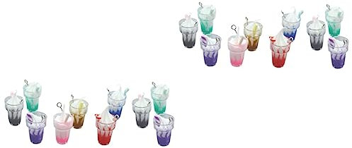 NUOBESTY 20 Stk Eis Anhänger Mini-rucksack-schlüsselanhänger Simulations-eis-schlüsselanhänger Bubble-tea-anhänger Lebensmitteldekor Mini-eis Nachtisch Autotasche Legierung Mehrfarbig Kind