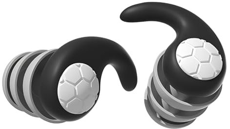 CPJJ Black Loop Earplugs - Quiet Ear Defenders for Children, Noise Reducing and Cancelling for Sleeping, Flying (L)