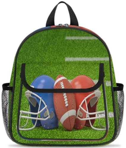 WowPrint American Football And Helmets Kids Backpacks for Children Boys Girls, Football Backpack School Nursery Bookbag Travel Casual Daypack Rucksack