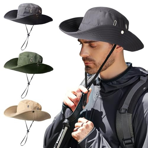TAGVO Regenhut für Damen Herren,Wasserdichter Faltbar Bucket Hat UV-Schutz Outdoor Fischerhut, Schnell Trocknend und Atmungsaktiv Safari Hut Cowboy Hut Stil Sonnenhut für Camping Wandern Fischen