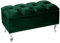 LORDLY Sitzbank mit Stauraum Verona CR 81x42cm - Grün Velourstof, Sitztruhe, Aufbewahrungsbox, Polsterbank mit Samtbezug für Wohnzimmer, Schlafzimmer, Diele