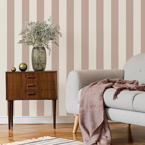 Juliette Stripe Textured Vinyl Classic Design Wallpaper for Elegant Living |Rooms, Bedrooms or Feature Walls Pink Fine Decor FD43456