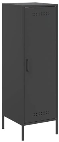 vidaXL Highboard, Sideboard mit Stauraum, Kommode Anrichte für Wohnzimmer, Mehrzweckschrank Beistellschrank Schrank, Industrie-Stil, Schwarz Stahl