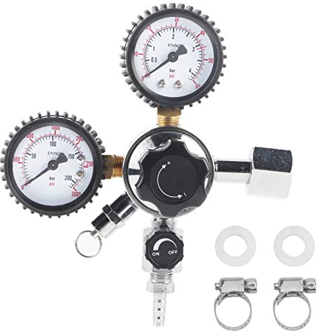 CO2 Druckminderer, CO2 Druckregler Fassregler für Bierzapfanlagen CO2 Regler Reduzierer Manometer mit Dual Manometer, für Bier und Getränke Zapfanlage