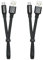 Lot de 2 câbles de charge rapide micro USB courts de 0,9 pouces - Cordon plat USB A vers Micro USB - Câble de charge et de synchronisation de données - Boucle portable - Pour batterie externe