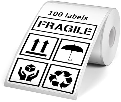 YIKIADA Thermoetiketten Weiß 50 × 80 mm 100 Stück für M110/M220/T50M | Selbstklebende Vinyl-Aufkleber, wasserfest, bedruckbar und rückstandslos ablösbar, für Adressen, Barcodes, Preise und Lager