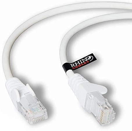 rhinocables CAT 6 High-Speed Gigabit Ethernet Cable - Patch Network Lead for LAN| Snagless UTP With LSZH Jacket | RJ45 Connector - Internet, Router, Modem, Smart TV, PC & More (2m, White, Pack of 25)