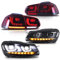 VLAND Scheinwerfer und Rücklicht kompatibel für Golf 6 Golf Ⅵ TSI Halogen 2008-2013 (Nicht für GTD/GTI/R), 1 Satz (Regulär) (+ Rot&geräuchert)