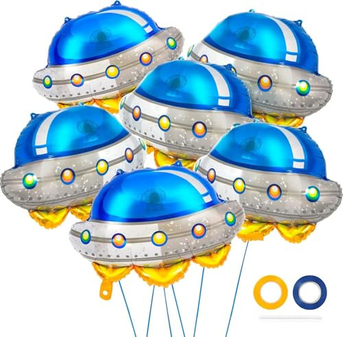 Raumschiff Luftballons 6 Stück Weltraum Raumschiff Luftballons Raumschiff Weltraum Party deko für Kinder Weltraum Themen Party Geburtstagsdeko