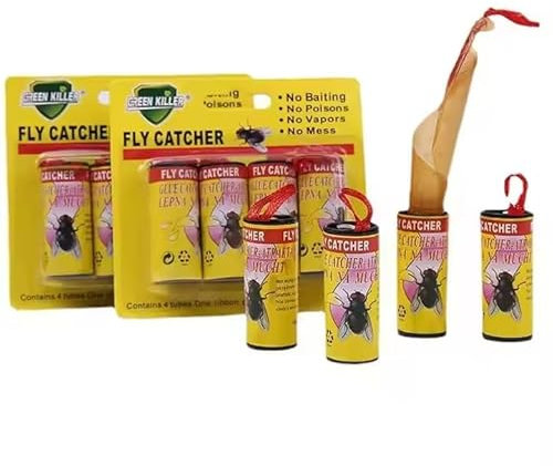 Fliegenfalle & Fliegenfänger – 16 Stück (4 x 4er Pack) – Ungiftige Klebefallen gegen Mücken & Insekten für Innen- und Außenbereich