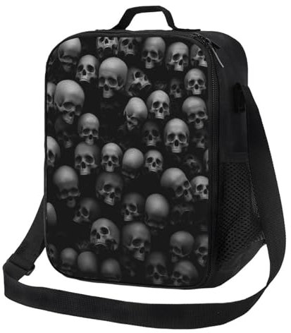 Gaakvrr Skull Lunch Bag for Boys, Insulated Lunchboxg for Adult Teens Girls, Reusable Portable Lunch Box for Kids Skull Gifts