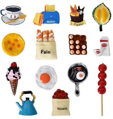 14 Stück Niedliche Magnete für Kühlschrankmagnet,3D-Lebensmittel,Dekorative Kühlschrankmagnete für Magnettafel, Kühlschrank, Whiteboard, Küche, Tafeln, Pinnwand Büro