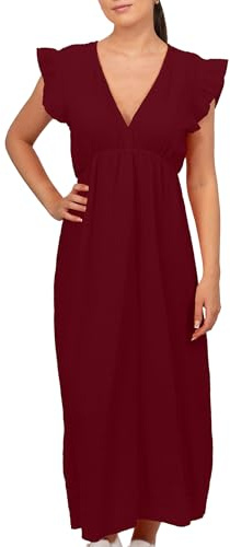 Reichstadt Damen Musselin Sommerkleid 25RSW076 Rot One Size